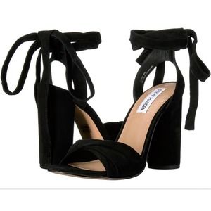Steve Madden Clary Dress Sandal |Lace Up Heel | Black Size 7.5 | Chuncky